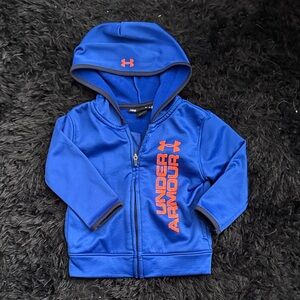 Under Armour Kids Royal Blue Hoodie with Orange Logo